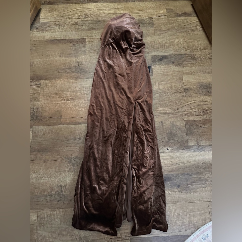 Lulus Perfectly Captivating Brown Velvet Strapless Maxi Dress - Picture 3 of 5